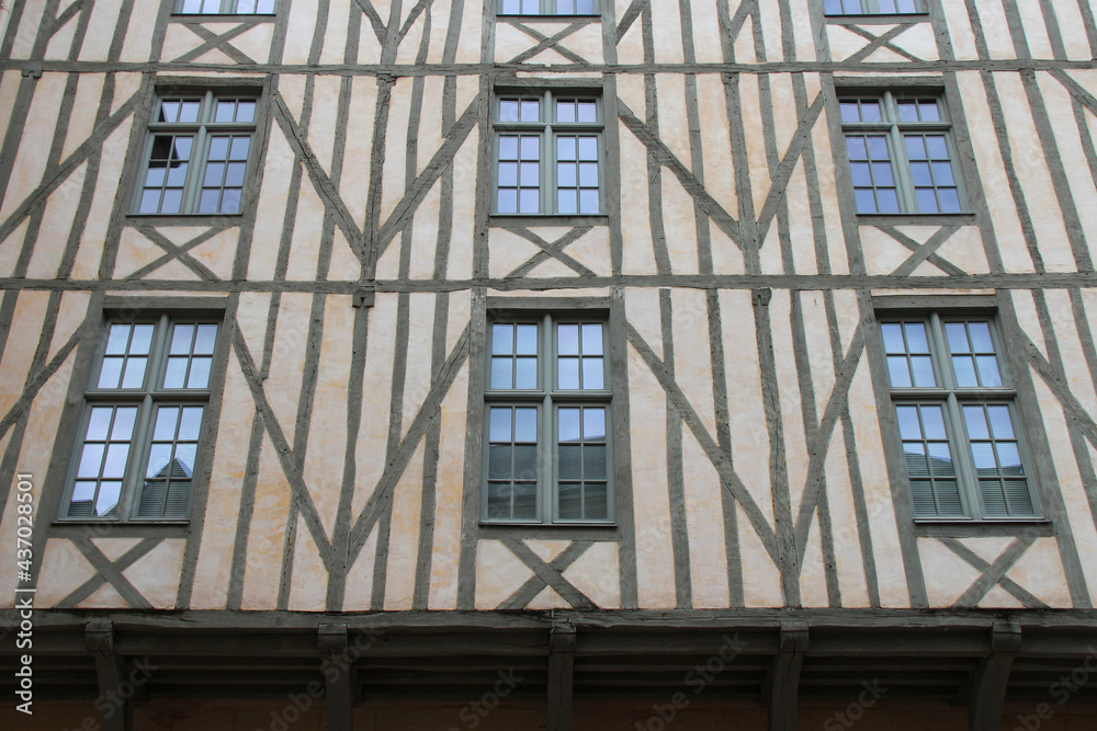 half-timbered building in angers (france)