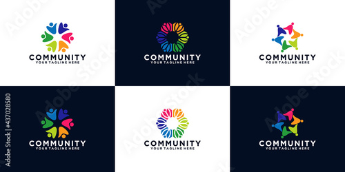 colorful teamwork abstract design template