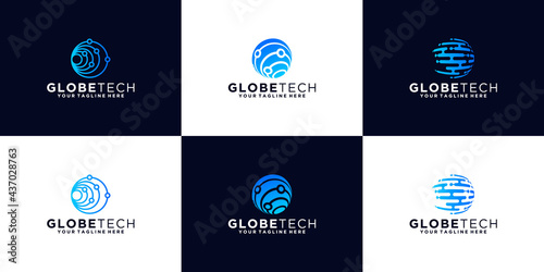 world globe logo abstract collection