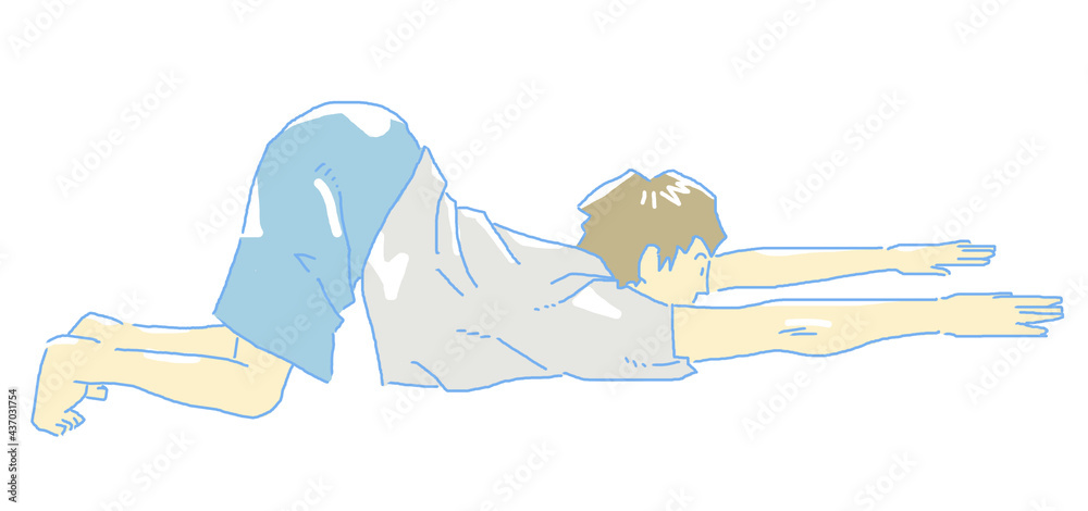 ヨガのイラスト 猫の伸びのポーズ Stock Illustration Adobe Stock