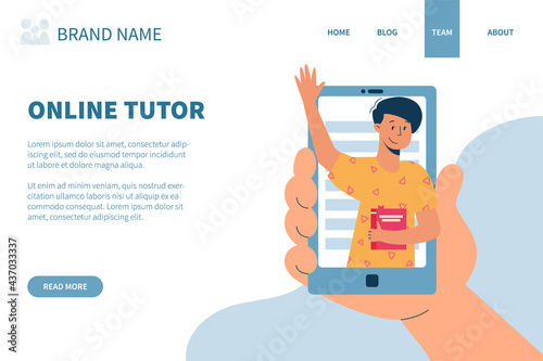 Online babysitting and education concept vector flat