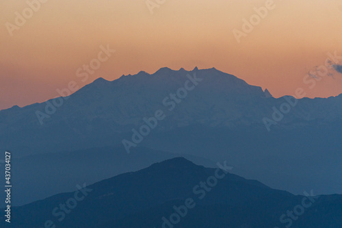 Sunset over the alps during spring near the city of Como, Italy - May 2021. © Roberto