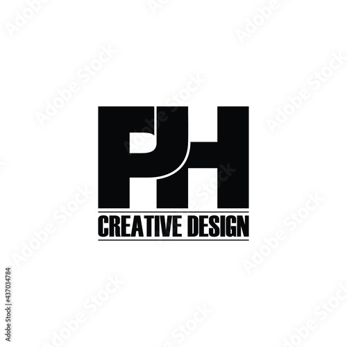 Letter PH simple logo design vector