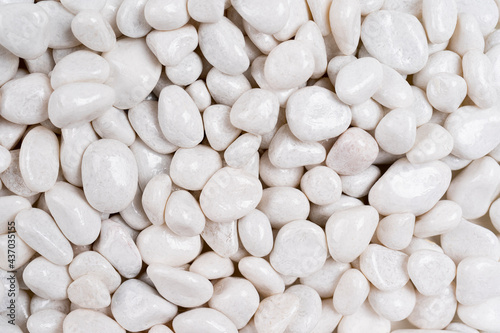 White pebbles stone texture and background