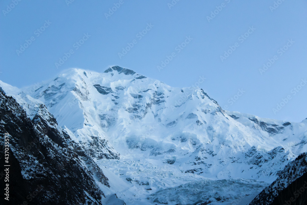 winter mountain landscape, Hunza Valley Mountains landscape, north Pakistan, Gilgit-Baltistan