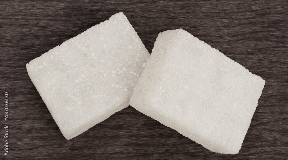 Realistic 3D Render of Sugar Cubes Realistic 3D Render of Sugar Cubes
