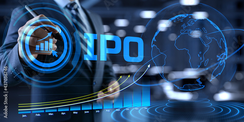 IPO Initial public offering stock market exchange trading investment business finance concept. photo