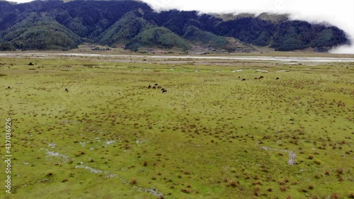 Panoramic view of cloudy mountain in Nepal Dhorpatan photo