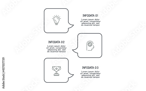 Doodle infographic elements with 3 options. Vector business template for presentation