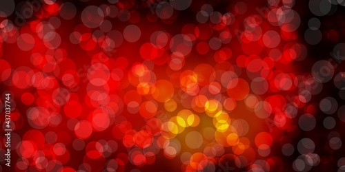 Dark Orange vector pattern with circles.