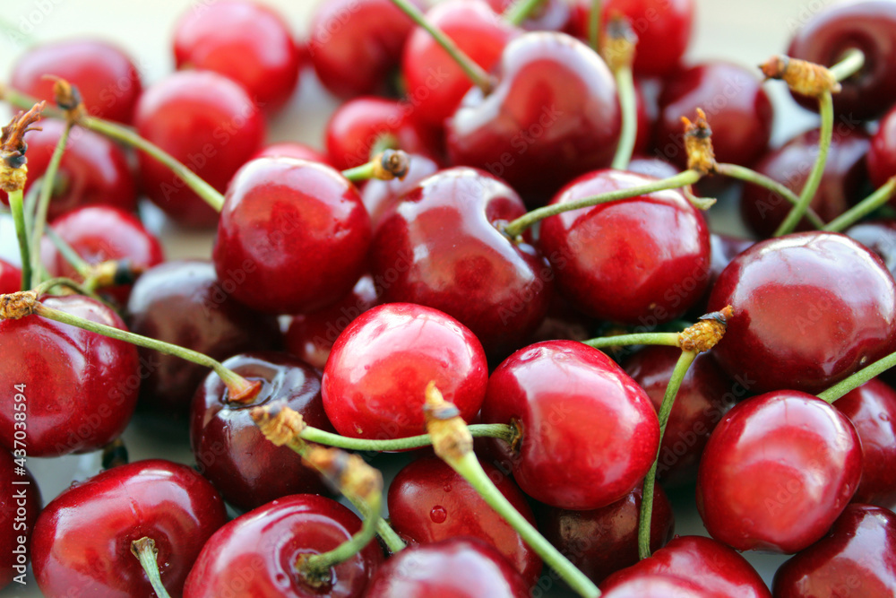 Fresh chery background, summer fruits, top view
Fresh chery background, summer fruits, top view