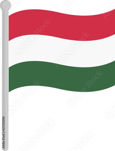 Free Download Vector illustration of the flag of Hungary on a pole - GFXLoad