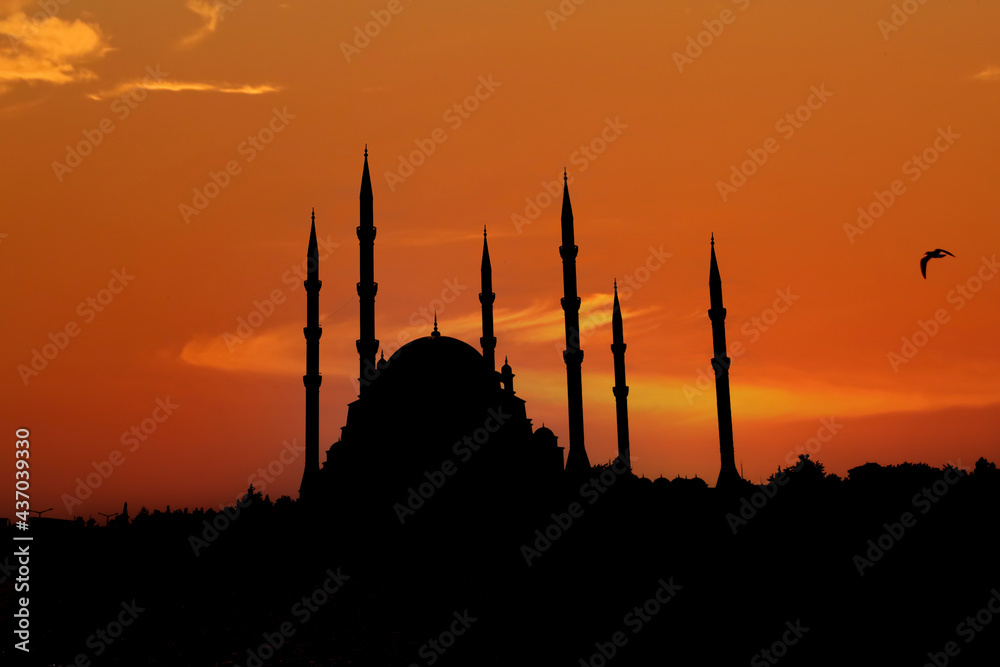 Adana Sabanci Central Mosque / Turkey. Travel concept photo.