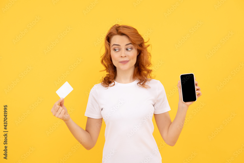 shopping from home. cyber monday. fast pc payment. amazed girl show smartphone. shopping from home. cyber monday. fast pc payment. amazed girl show smartphone.