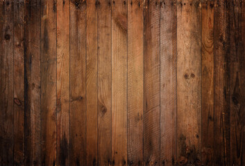 Old wood background texture. Vintage weathered rough planks with rusty nails, evenly sharp and detailed backdrop.