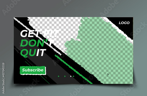 Gym and fitness exercise video thumbnail design template