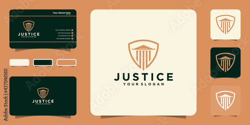 justice shield logo design and business card