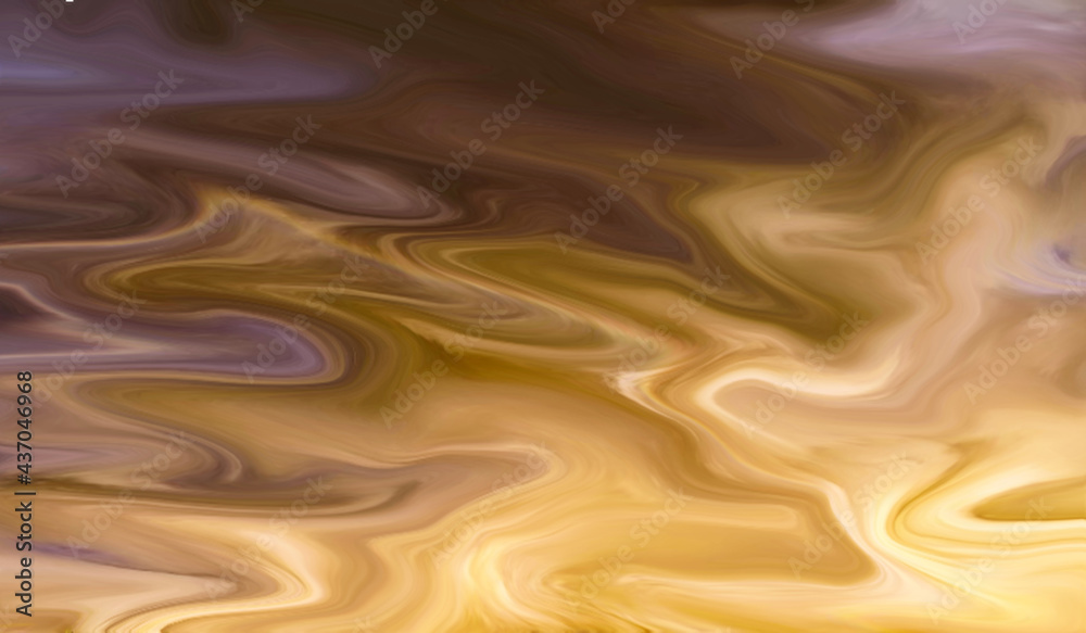 Liquid dynamic gradient waves. Digital blurred background with different colors shades in dynamic composition. Fluid texture.	