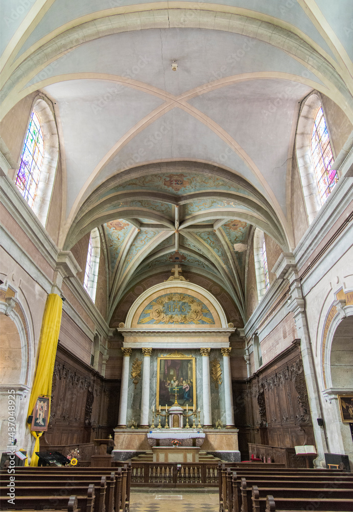 Intérieur de l'église Consolation, Doubs, France