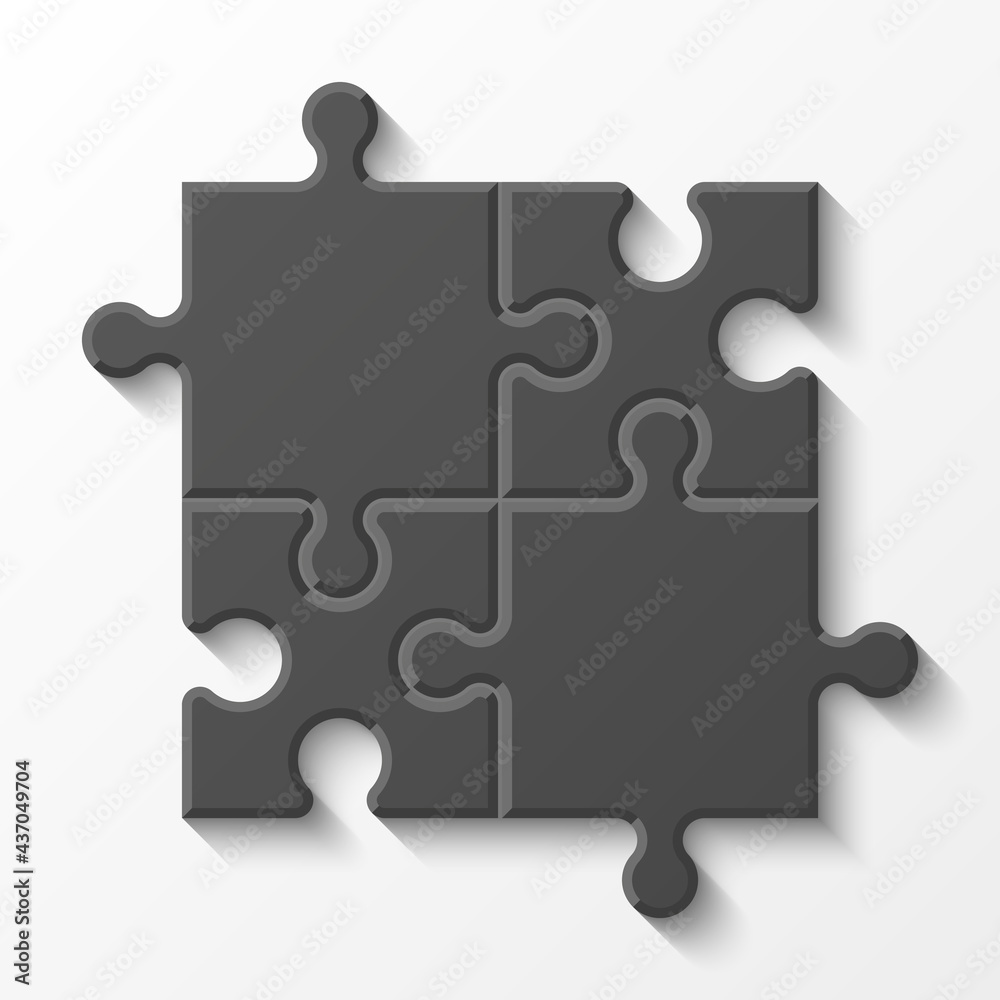 Puzzle four piece business presentation. Square infograph. Circle 4 Step process diagram card. Section compare service banner. Abstract Background Puzzle four piece business presentation. Square infograph. Circle 4 Step process diagram card. Section compare service banner. Abstract Background