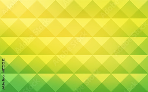 Geometrical green and yellow seamless pattern. Seamless bright background with many bright yellow 3d quares. vector geometric abstract background with rhombus shapes, light green, yellow. Vector EPS10