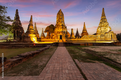 Old Temple Wat Chaiwatthanaram of Ayutthaya Province (Ayutthaya Historical Park)