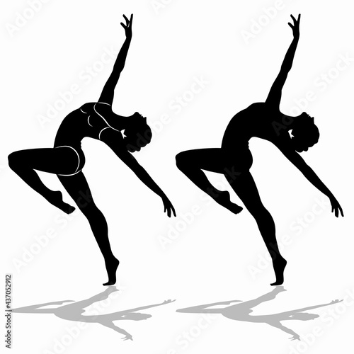 silhouette of a dancing woman, vector drawing