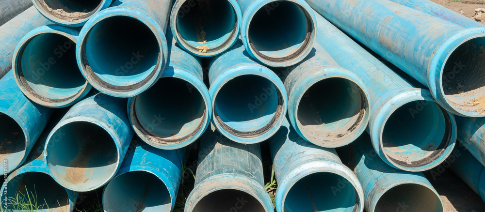 Construction Site Large PVC Drain Pipes Construction Site Large PVC Drain Pipes