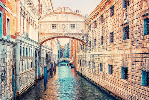 Bridge of Sighs in Venice city