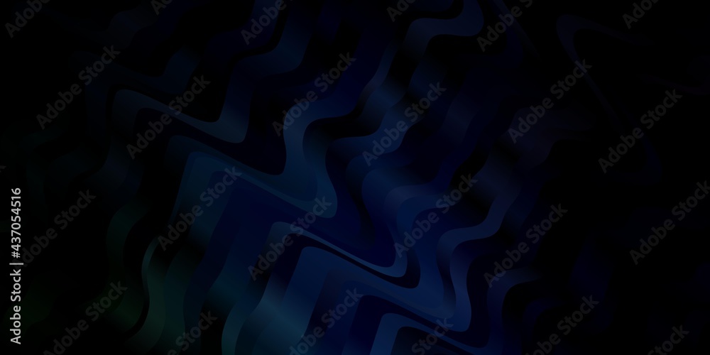 Dark Blue, Green vector background with curves.