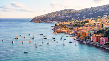 Fotobehang Nice Villefranche-sur-Mer aan de Rivièra  © Stockbym