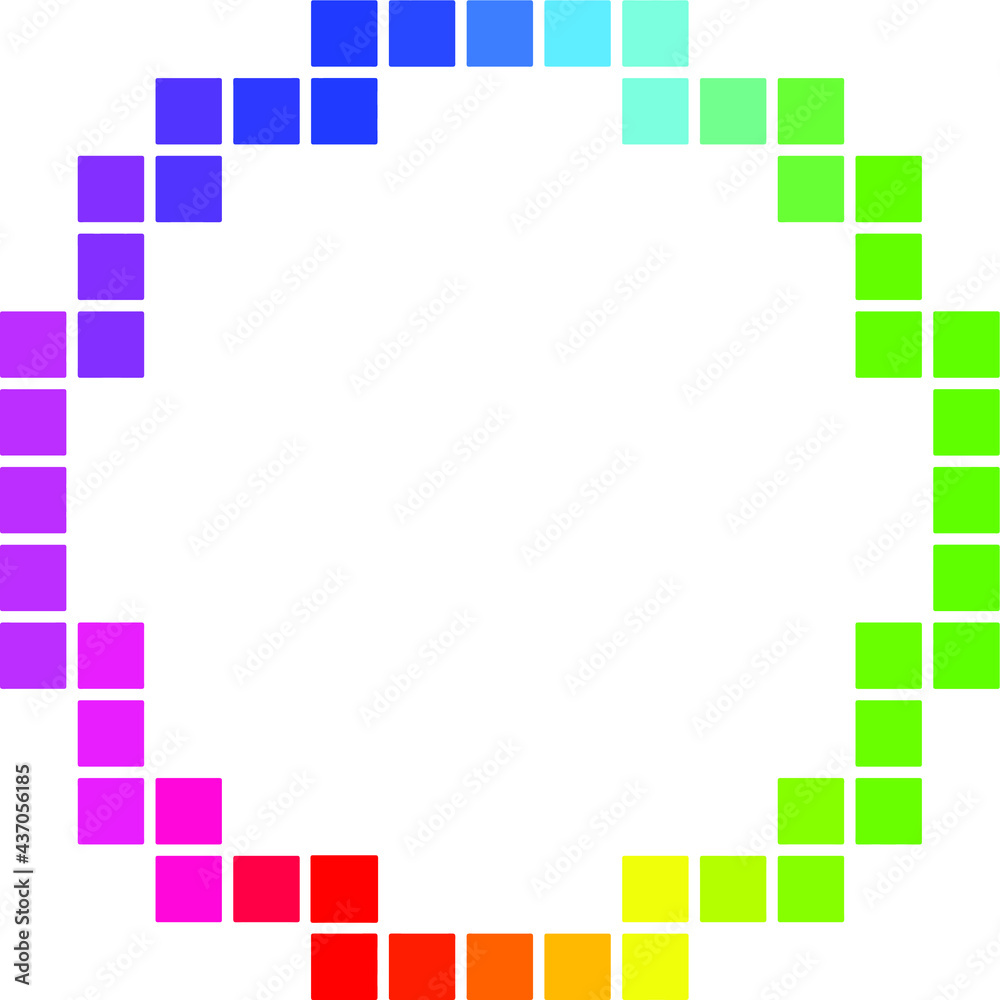 Circle pixel pattern in gradient colour rgb Circle pixel pattern in gradient colour rgb