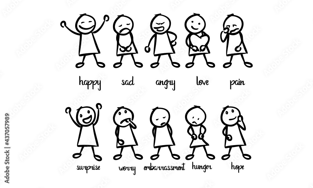 expression of human feelings line art expression of human feelings line art