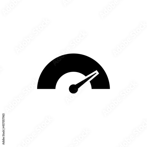 Speedometer, Speed Test Measurement. Flat Vector Icon illustration. Simple black symbol on white background. Speedometer, Speed Test Measurement sign design template for web and mobile UI element.
