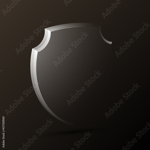 Protected guard shield concept. Safety badge, protection icon. Privacy colorful banner shield. Security label. Defense tag. Presentation shining sticker shield. Defense safeguard sign. badge