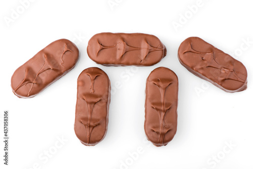 chocolate bar on a white background. bounty bars close-up.