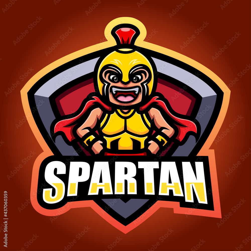 Spartan warrior mascot esport logo design