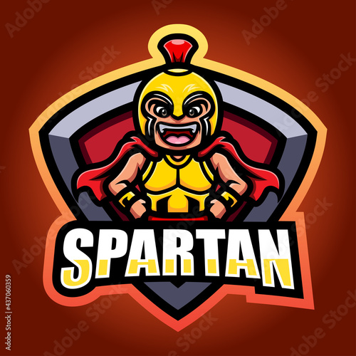 Spartan warrior mascot esport logo design