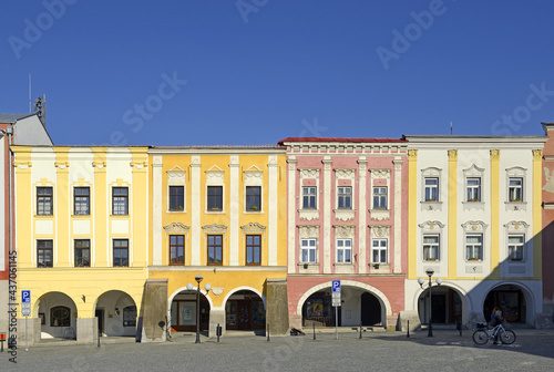 Town Pribor, Czech Republic - Historic houses on the main square photo