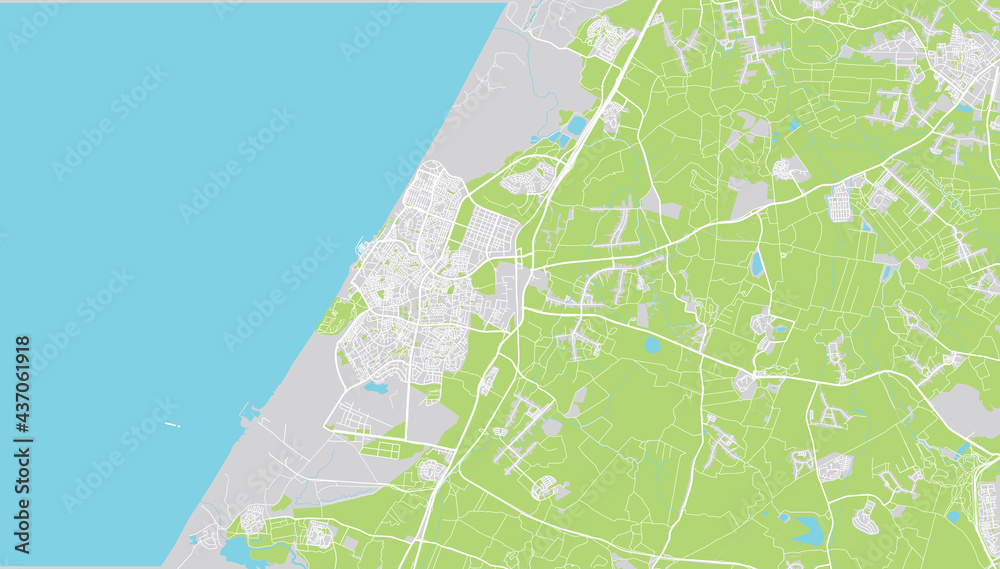 Fototapeta premium Urban vector city map of Ashkelton, Israel, middle east