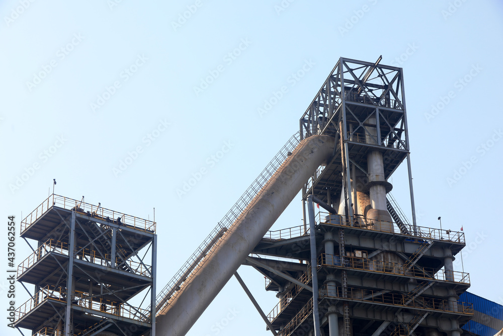 Blast furnace construction landscape of iron and Steel Company