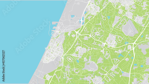 Urban vector city map of Ashdod, Israel, middle east