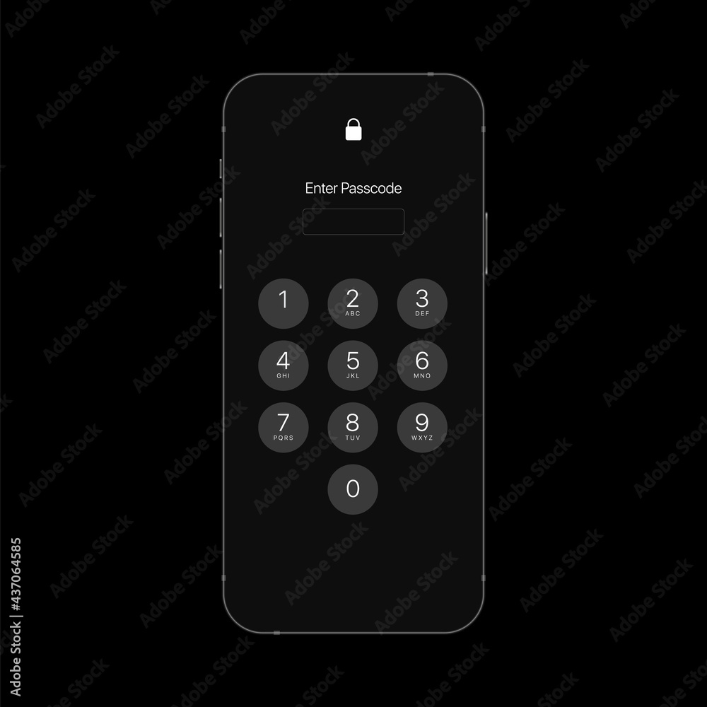 Enter Password. Unlock Screen Interface. Enters the PIN-code on the numeric keypad. Vector illustration Enter Password. Unlock Screen Interface. Enters the PIN-code on the numeric keypad. Vector illustration