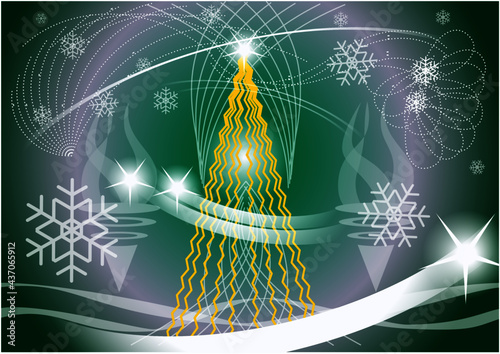 グリーンベースのクリスマスのグラフィック