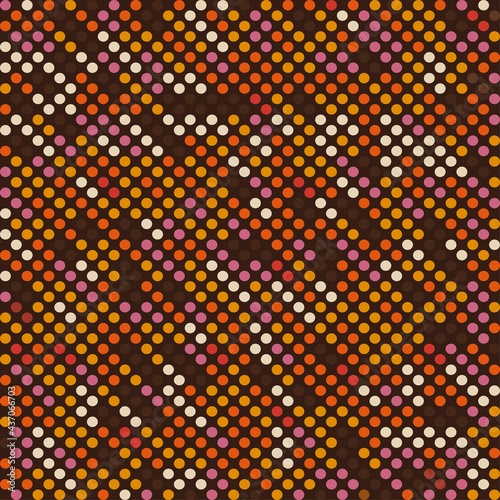 Vector seamless colorful pattern in retro style. 70s colorful background