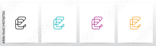 Parallel Lines Connected Forming Letter Logo Design E