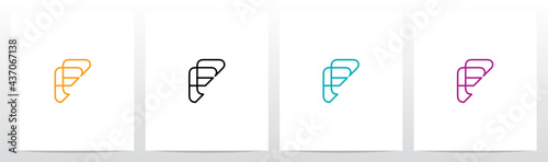 Parallel Lines Connected Forming Letter Logo Design F