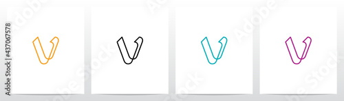 Parallel Lines Connected Forming Letter Logo Design V