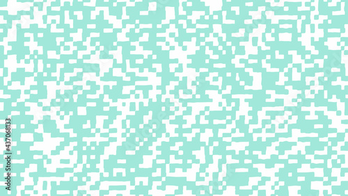 Abstract square pixel background in green and white color. Vector illustration. © Tatyana