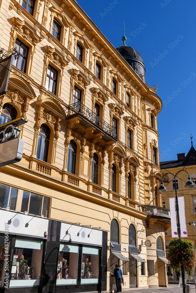 Fototapeta premium Facade of an old building in Linz. Austria